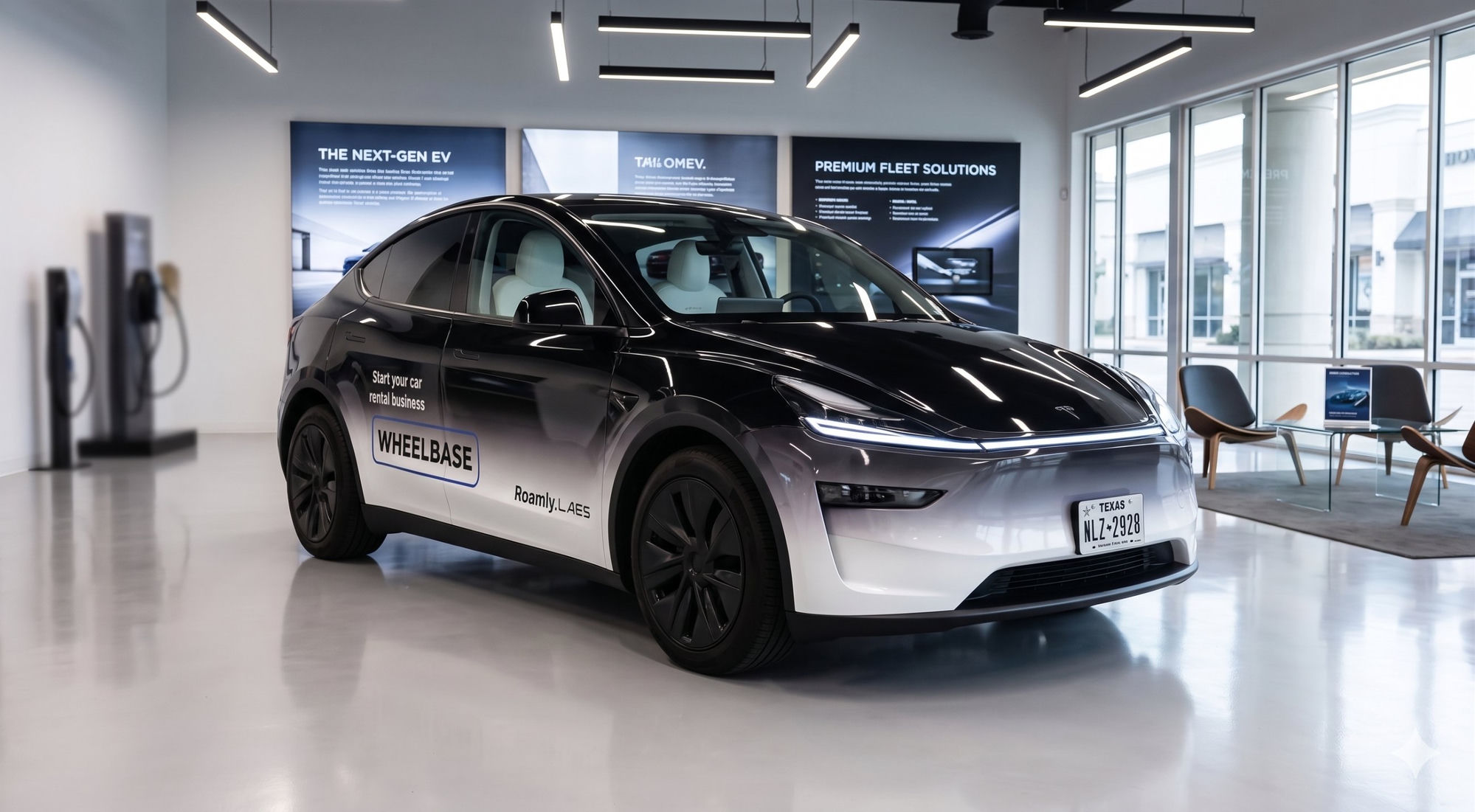 Tesla Cybercab — on display in the Wheelbase Austin showroom